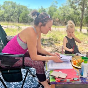 Homeschooling outside in nature